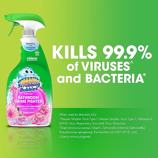 Scrubbing Bubble Bathroom Grime Fighter, Floral Fusion Scent, 32 oz Spray Bottle