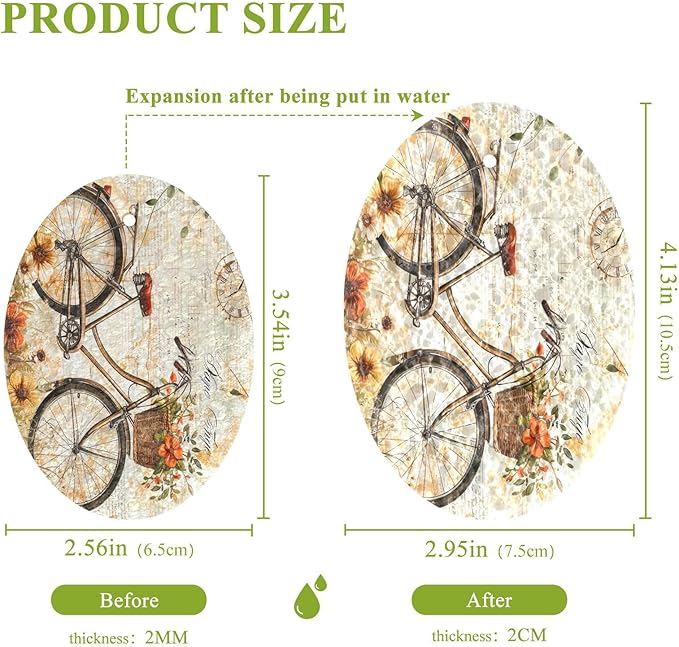 Bicycle Flower Kitchen Scrub Sponges, Pop-up Kitchen Cleaning Sponges Reusable Dish Washing Sponges for Bathroom Household Cleaning 3 Pack - Non Scratch Scrubber