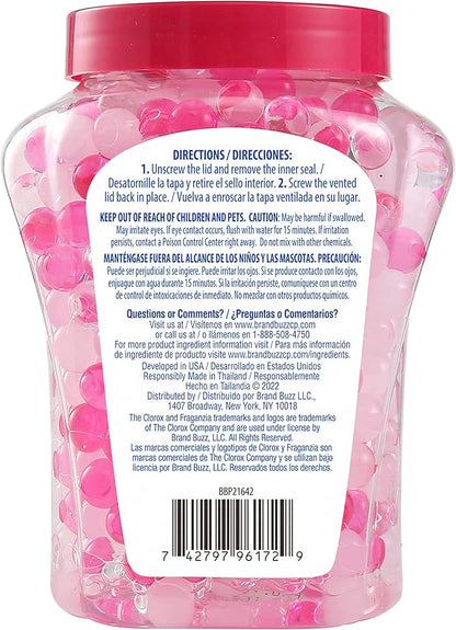 Clorox Fraganzia Crystal Beads Air Freshener, Long Lasting Room Deodorizer and Odor Eliminator Gel Beads to Freshen Home, Car, or Office, Sweet Rosewater Scent, 12 Fl Oz
