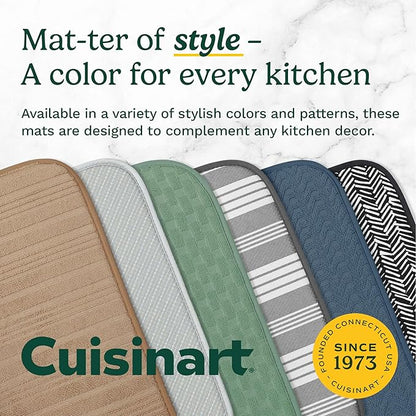 Cuisinart Dish Drying Mats for Kitchen Counter - (2) 18" x 24" Ultra Absorbent Dish Drying Mat XL - Foldable, Machine Washable, Fast Drying Dish Mat (Geostripe)