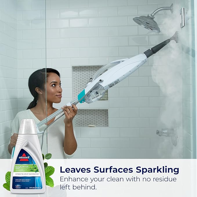 BISSELL EUCALYPTUS MINT DEMINERALIZED STEAM MOP WATER, 32 ounces, 1392, WHITE