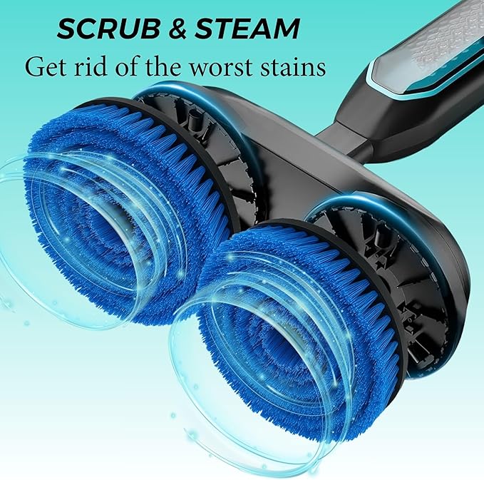Frescares Replacement Steam Mop Pads for Pursteam ScrubMaster Steam Mop Cleaner,Steam & Scrub All-in-One Scrubbing and Sanitizing Dirt Grip Scrub Washable Pad(2blue)