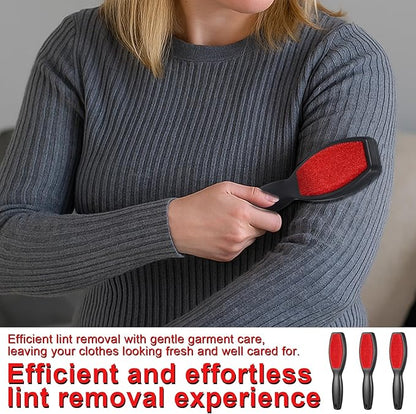3 Pack Lint Brushes for Clothes, Double-Sided Lint Remover Brush, Reusable Pet Hair Remover, Sheet and Carpet Cleaning Brush for Clothes Sheet Carpet Furniture Fabric