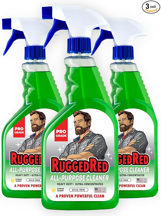 Industrial-Strength All-Purpose Cleaner – Heavy-Duty Multi-Surface Spray for Kitchen & Home, Made in USA, Citrus Scent, 32oz (3-Pack)