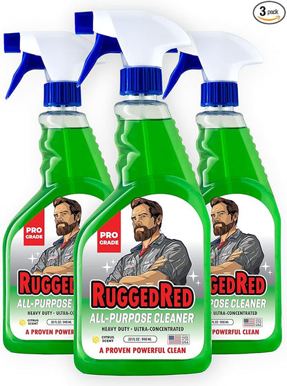 Industrial-Strength All-Purpose Cleaner – Heavy-Duty Multi-Surface Spray for Kitchen & Home, Made in USA, Citrus Scent, 32oz (3-Pack)