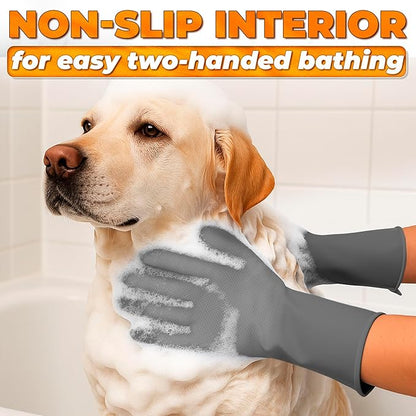 ALPENKOK Silicone Dishwashing Gloves with Scrubber – Non-Slip Silicone Gloves wor Washing Dishes | Household Use
