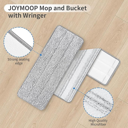 10Pcs Joymoop Mop Replacement Pads, 15 * 4.9'' Universal Mop Pads Mop Head Refills Washable Wet Mop, Compatible with Most 11-14” Size Mops