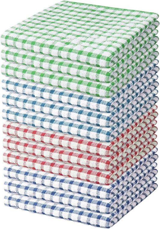 Nialnant 12 Pack Kitchen Dish Cloths,100% Cotton Kitchen Towels Soft Absorbent Quick Drying Dish Rags for Kitchen,Washing Dishes,Cleaning rags-11 x 11In