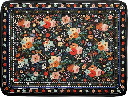 Floral Microfiber Dish Drying Mat Large Absorbent Dish Drainer Rack Pad for Kitchen Counter