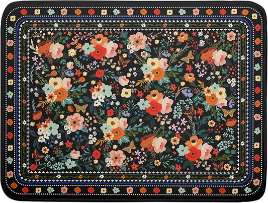 Floral Microfiber Dish Drying Mat Large Absorbent Dish Drainer Rack Pad for Kitchen Counter