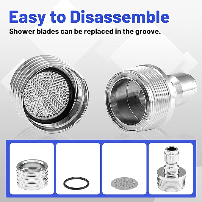 Tool Daily Pressure Washer Nozzle Tips for Soft Wash, Shower Nozzle for Pressure Washing with 1/4” Quick Connector, Stainless Steel Power Washer Shower Sprinkler for Car Washing and Gardening, 2 Pack