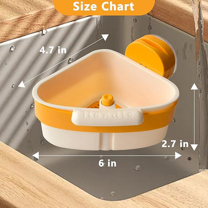 Kitchen Sink Strainer Basket, Suction Cup Press-to-attach Sink Filters, Upgraded Automatic Tipping Sink Filter Basket, Faucet Sponge Storage Shelf, Corner Sink Strainers (Yellow)