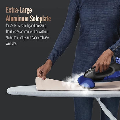 Conair 2-in-1 Handheld Steamer and Iron for Clothes,Turbo ExtremeSteam 1875W Garment Steamer and Clothing Iron,Black/Blue,(Pack of 2)
