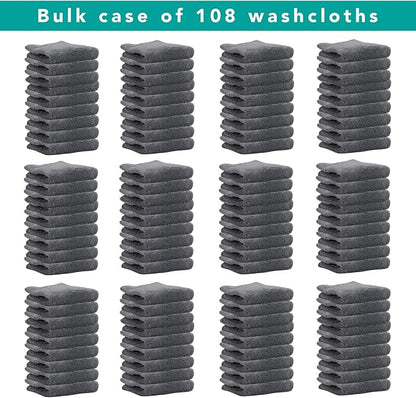 Arkwright Makeup Remover Cloths Bulk - Microfiber Coral Fleece Face Towels, Ultra Soft Reusable Washcloths, Gentle Facial Cleansing for Waterproof Makeup, 13 x 13, Grey (Case of 108)