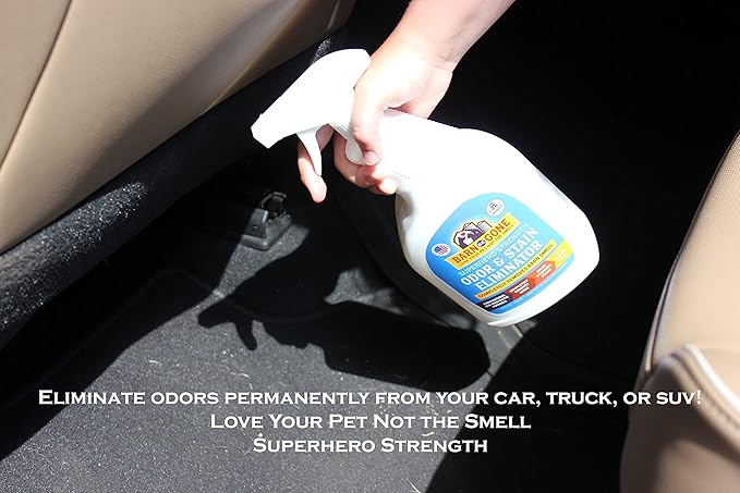 Superhero Strength Stain & Pet Odor Eliminator | Enzyme Carpet Cleaner Spray for Pets | Pet Stain Remover for Dog and Cat Urine Destroyer | Small Pet and Puppy Supplies | Pee Deodorizer