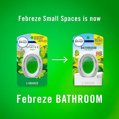 Febreze Bathroom Air Freshener, Odor-Fighting, Plug In Alternative, Air Fresheners for Small Spaces in Home, Bathroom, Kitchen, & Closet, Pet & Litter Box Odor Fighter, Gain Original Scent, 4ct