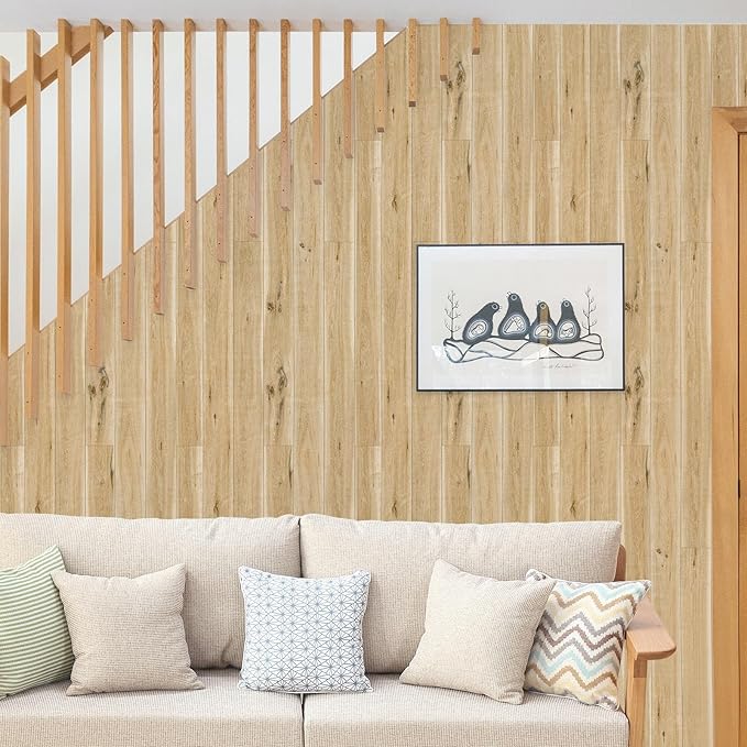 Yun-aeon Realistic Wood Peel and Stick Wallpaper 17.7"x1200" Contact Paper Wood Grain Self-Adhesive Film Waterproof & Removable Wallpaper Decorative Vinyl for Kitchen Countertops Cabinets