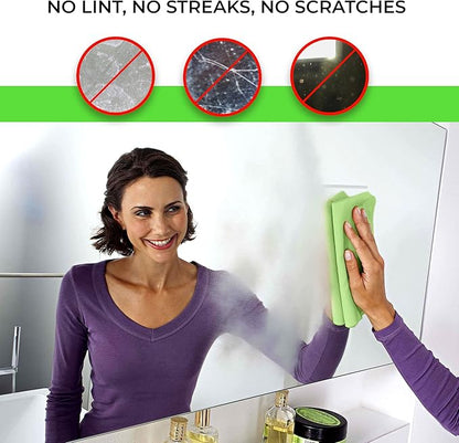 TILO Microfiber Cleaning Cloth – 19x13 Inch Ultra-Absorbent, Reusable Soft Polishing Cloth for Dust, Grease, Dirt – Non-Abrasive – Green