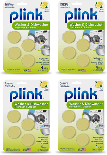 Plink Washer and Dishwasher Freshener Cleaner 4-Pack, 16 Tablets Total, Count