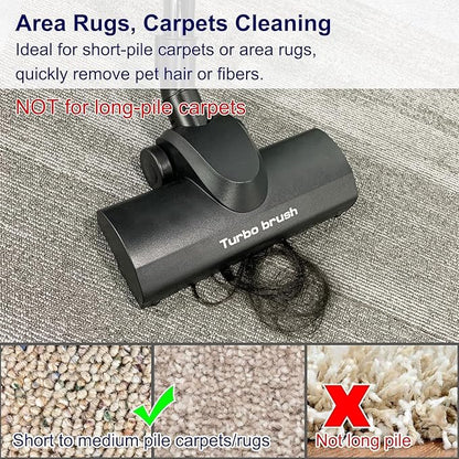 Aspiron Vacuum Carpet Brush Attachment, 1.25" Turbo Floor Brush for AS-CA006, AS-CA033, AS-CA034 – Universal Vacuum Cleaner Head Replacement Carpet & Rug Cleaning