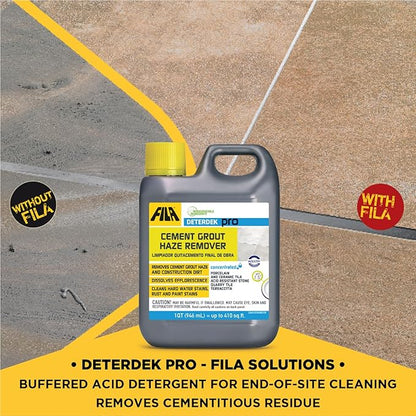 FILA Surface Care Solutions, DETERDEK PRO Cementitious Grout Haze Remover, Effective Against Rust Stain, 1 QT