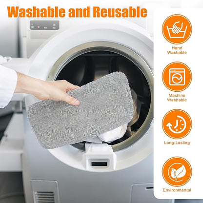 6 Pack Steam Mop Replacement Pads For GorFanty Steam Mop GF-6610B & GF-6610， and Fit For Neugo NE033 NE033M Series Steam Mop Steamer Cleaner，Washable & Reusable Microfiber Steam Mop Cloth