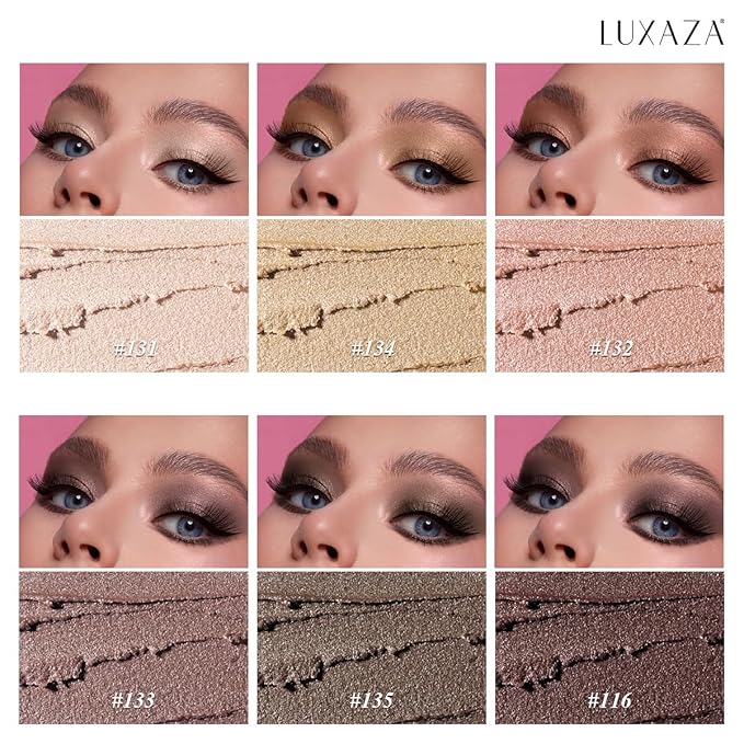 Neutral Eyeshadow Stick Makeup 6PCS Set, Metallic Shimmer Matte Cream Eye Shadow Eyeliner Brightener Pencil Crayon - PINK OCEAN