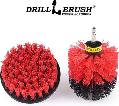 Cleaning Kit with Extension - Outside Patio and Deck Brush - Rust Tool Remover Brush - Concrete Swimming Pools Cleaner - Garden Fountain Brush Cleaner - Monuments and Headstones Restoration Brushes