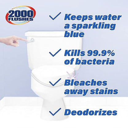 2000 FLUSHES 208082 Blue Plus Bleach Automatic Toilet Bowl Cleaner Twin-Pack, 3.5 OZ, [PACK OF 6]