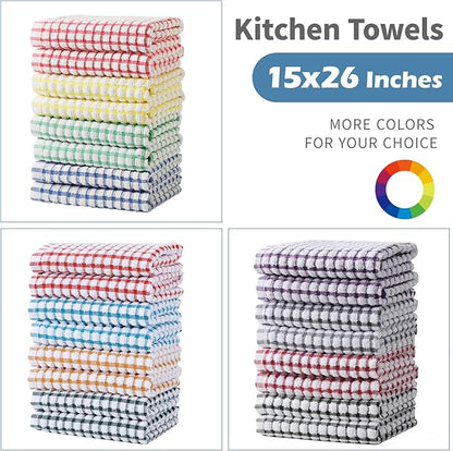 Oeleky Dish Towels for Kitchen 15x26 Inches, Pack of 8 Cotton Kitchen Towels for Drying Dishes (Multi, 15x26 inches)