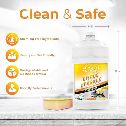 Citrus Sparkle Natural Cleaner and Degreaser Concentrated Gallon 128 oz
