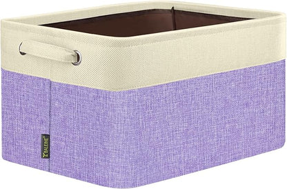BALEINE 1 Pack Fabric Closet Storage Bins for Shelves, Linen Closet Organizers and Storage, Decorative Baskets for Organizing, Shelf, Clothes, Home, Office (Lavender, 17''x13''x10.5'')