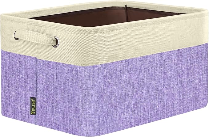 BALEINE 1 Pack Fabric Closet Storage Bins for Shelves, Linen Closet Organizers and Storage, Decorative Baskets for Organizing, Shelf, Clothes, Home, Office (Lavender, 14''x10''x8.5'')