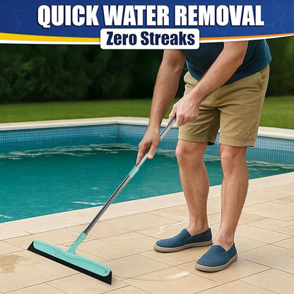 Floor Squeegee - 34.5" Telescoping Squeegee for Window Cleaning with Durable Stainless Steel Blade for Clear Surface Wiping - Suitable for Bathroom Mirrors, Car Windows and Home Surfaces
