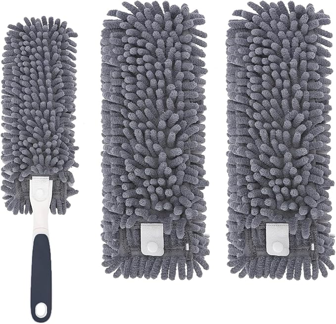 Reusable Microfiber Duster Refills Compatible with for MR.SIGA & OXO Duster- Washable Dusters Refill for MR.SIGA Lint Free Microfiber Duster for Cleaning, 2 Pack (Handle is Not Included)