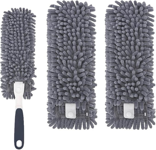 Reusable Microfiber Duster Refills Compatible with for MR.SIGA & OXO Duster- Washable Dusters Refill for MR.SIGA Lint Free Microfiber Duster for Cleaning, 2 Pack (Handle is Not Included)