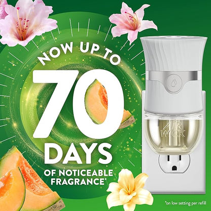 Air Wick Plug In Scented Oil Refill, Infused with Essential Oils, Plug In Air Fresheners for Home, Summer Delights, 4 ct