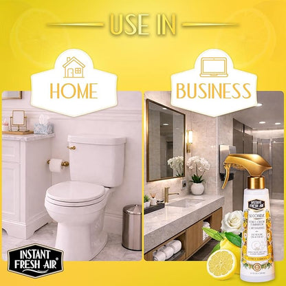 Seconda Premium Toilet Spray - Bathroom Air Freshener & Toilet Bowl Odor Eliminator - For Home, Business, School - Bathroom Deodorizer - Long Lasting Citrus Fragrance - 10.1 fl oz.