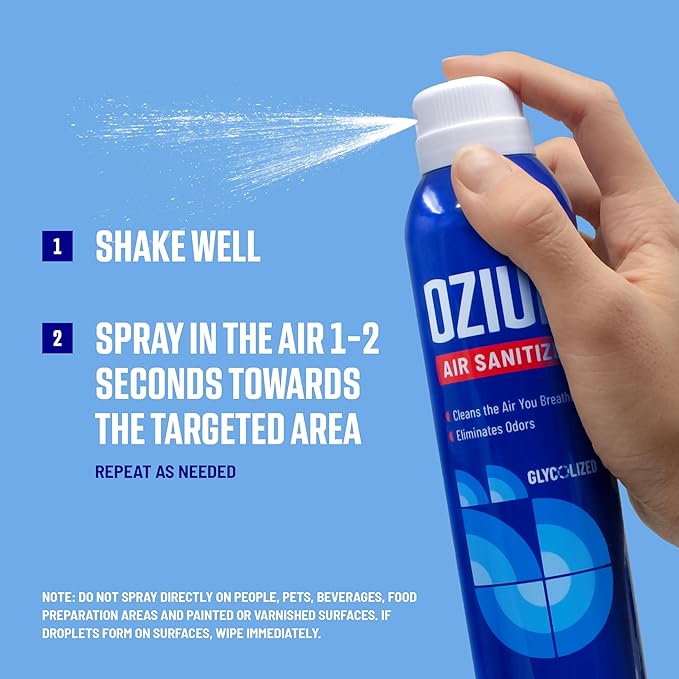 Ozium 8 Oz. Air Sanitizer & Odor Eliminator for Homes, Cars, Offices and More, Vanilla Scent, Pack of 1