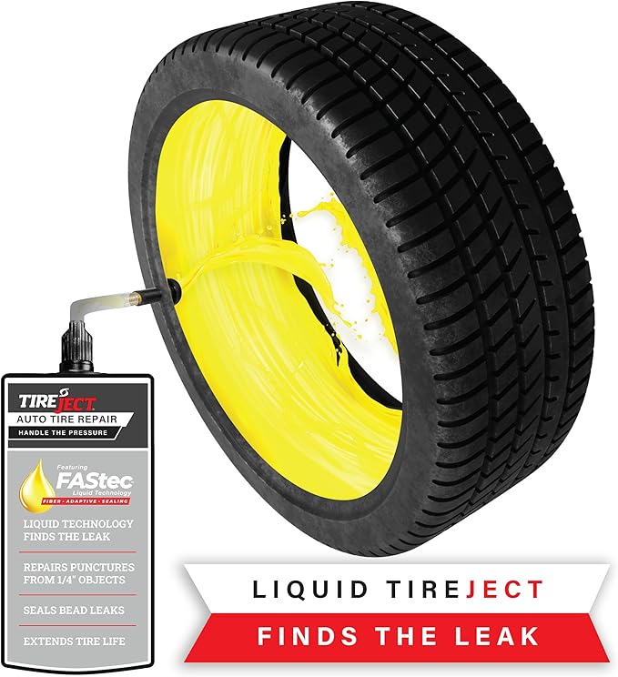TireJect Automotive Sedan/Crossover/Truck 2-in-1 Tire Sealant & Bead Sealer Kit for tire repair of leaks and punctures