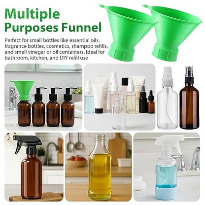 Threaded Funnel Easy Fill Funnel, Twist On Empty Spray Bottle Refill Adapter Fit for Various Size Bottles Home, Car Detailing Cleaning Supply, 30% Vinegar, Kitchen, Bath, Essential Oils (24mm)