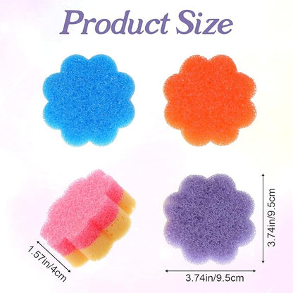 4 Colorful Scrub Sponge Dual-Sided Dish Sponges for Scrubbing Non-Scratch Cleaning Sponges Temperature Controlled Kitchen Sponge Multi Functional Cleaning Tools for Kitchen Bathroom Floor