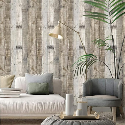Livebor Light Gray Wood Contact Paper Peel and Stick Wallpaper 17.7”x 120” Wood Wallpaper Peel and Stick Shiplap Contact Paper Wood Plank Self Adhesive Wallpaper Distressed Wood Wall Paper