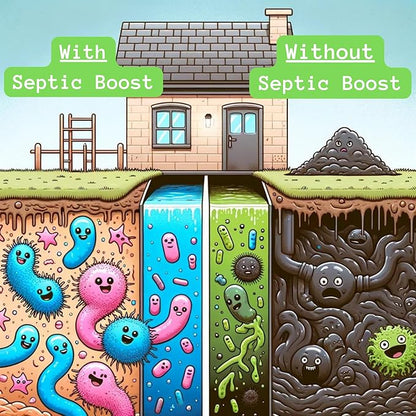 Septic Boost Septic Safe Toilet Bowl Cleaner - Acid-Free Toilet Cleaner with Enzymes for Septic Tank Treatment - Effective Cleaning & Deodorizing Bio-Based Liquid Toilet Bowl Cleaner (1-Gallon)