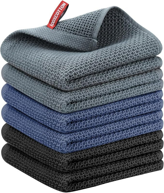 Nialnant 6 Pcs Kitchen Towels, 100% Cotton Kitchen Hand Towels, Super Soft and Absorbent Tea Towel, Dish Towels for Kitchen-13 x 28 in