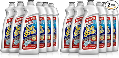 Soft Scrub Multi-Purpose Kitchen and Bathroom Cleanser with Oxi, 6 Count (Pack of 2)