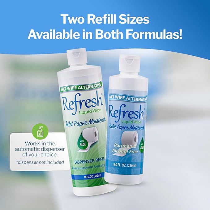 Refresh Liquid Wipe Free: Toilet Paper Foam (Sensitive Skin Refill, Refill 8 Fl Oz (1 Pack))
