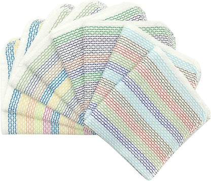 Mia'sDream Cleaning Rags Tidy Cotton Dish Cloths Dish Rags Cleaning Cloth, Absorbent Odor Free Dishcloths Kitchen Dish Towels, 13inch x 13inch 8 Pack Multi Colors