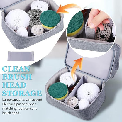 Storage Bag Compatible with Electric Spin Scrubber Portable Organizer for Cleaning Brush, Carry Case for Bathroom Floor Windows Cleaning Tool, Household Cleaning Supplies Organizer, Bag Only