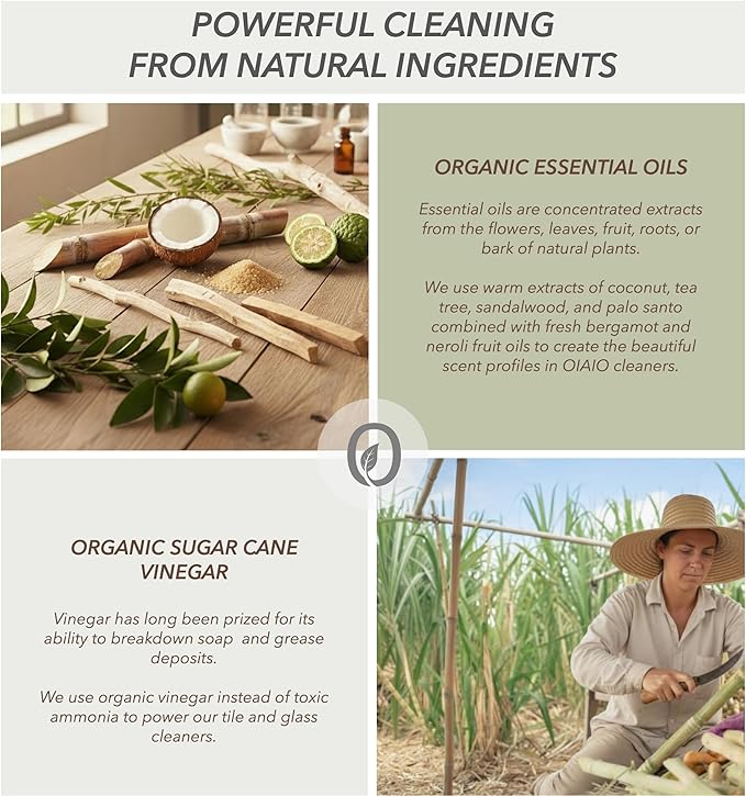 Non-Toxic Home Cleaning - The Collection 5 Pack - Includes 5 Cleaners, 1 Canvas Tote, 2 Microfiber Cloths, 2 Coconut Husk Scrubers - 100% Natural Organic Ingredients that Truly Perform